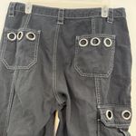 Hot Topic  Black White Contrast Grommet Carpenter Pants size 11 wide leg relaxed Photo 5