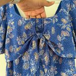 Sienna Sky  Blue Floral Puff Sleeve Dress Size Medium Photo 3