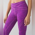 Lululemon Free Flow Crop Diamond Jacquard Space Dye Tender Violet Size 4 Photo 3