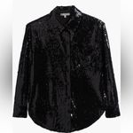 WAYF Black sequin button down Photo 3