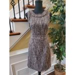 Michael Kors Michael  Fringe Trim Tweed Dress 6 Sheath Sleeveless Zip Wool Blend Photo 9