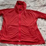 Adidas Orange Coral Hooded Full Zip Lined Pockets Logo Windbreaker, size M Photo 14