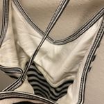 Old Navy  Black & White Striped Ribbed Tank With Built-In Bra Size L Photo 5