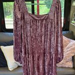 Jacqui E Velvet Dress in Deep Purple Large Photo 0