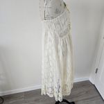 Dress V Neck Spaghetti Strap Sleeveless High Waist Bohemian Wedding Lace Dress Size M Photo 3