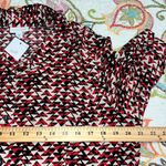 J. Jill size 14P collared shirt dress red white black triangle pattern knee lgth Photo 12