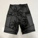 Aerie  Tropical Print Side Pocket Bike Shorts in Black & Gray Photo 0