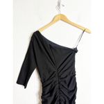 Alieva Dolly Elegant One Sleeve Bodycon Dress Size Small Black Wedding Cocktail Photo 10