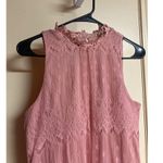 Iz Byer M Blush Chiffon Button Neck Tank Top Blouse Photo 2