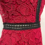 Alexis Randie Lace Midi Dress Dark Red With Black Trim Size S Photo 9
