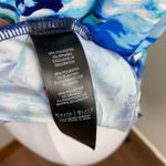 White House | Black Market  Blue Abstract Ruffle Tank Top Sleeveless Blouse XL Photo 6