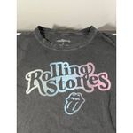 The Rolling Stones  Band T Shirt Gray Distressed Graphic Tee Women's Small Photo 1