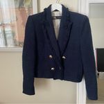 ZARA Blogger Favorite Textured Weave Tweed Double Breasted Cropped Blazer Jacket Photo 1