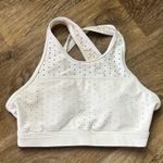 Buffbunny Allure Laser Cut Sports Bra – White Crisscross – Women’s XS w/pads Photo 0