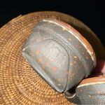 UGG  Brown and Black leather Flip Flops with Button Detail Photo 5