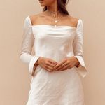 Princess Polly Elegant Cream Off-Shoulder Dress Photo 0