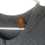 Ojai Women's Small Blue Striped Laggen Art Minimalist‎ Cotton Short Sleeve Top Photo 3