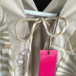 Vince Camuto NWT Palm Print Semi-Sheer Beaded Duster / Long Line Cover-Up Top Photo 5