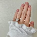 Pear Tapered Baguette Classic Silver Engagement Promise Wedding Ring “Eglantine”Jewelry Photo 1