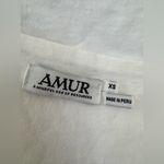 AMUR Oni Cropped Twist Front White Cotton Top Blouse XS $128 Photo 9