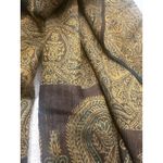 Paisley Print Scarf Shawl Wrap Fringed Gold Teal Brown winter Elegant Accessory Photo 4