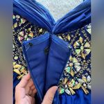 Alyce Paris  size 6 blue formal prom beaded rhinestone dress chiffon midi dress Photo 5