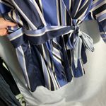 ZARA New Striped Blue Romper Jumpsuit Tie Belt Womens Large Sexy Fun Date Night Photo 8