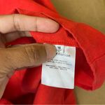 Reformation  Orange Red Linen Tie Front Dress Photo 6