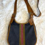 Coach y2k Vintage Denim Suede Striped Crossbody Shoulder Bag Photo 3