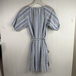 Free Assembly Size XS Shirt Dress Denim Striped Chambray Puff Sleeve V Photo 11