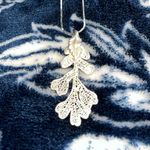 Source Unknown Real Leaf PENDANT with Chain Lacey OAK Dipped in Silver Genuine Leaf Necklace Photo 3