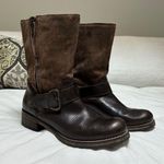 Clarks Women’s Brown Leather And Suede Boots Photo 0
