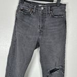 Levi's  Womens Size 28 Wedgie Straight Jeans Distressed Gray Black Wash Button Fly Photo 1