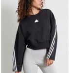 Adidas NWOT 3 stripe Eco cropped crewneck sweatshirt size XL Photo 0