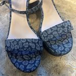 Stuart Weitzman Dancer Mid Block blue denim print Platform Sandals size 8.5 nwot Photo 6