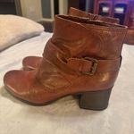 Naturalizer  Ruby Brown Leather Zip Ankle Boots Womens 8.5M Buckle Biker Photo 1