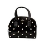 Kate Spade New York Small Women's Black Velvet Pearl-Embellished Top Handle Bag Photo 1