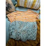 Women's Grace & Emma Tunic XL Orange Green Striped Floral Photo 5