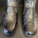 Clarks Bendables Womens 9.5 M May Marigold Slip Ons Loafers Black Leather Photo 2