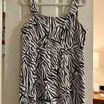 Zebra Print Sleeveless Denim Dress Black Size L Photo 0