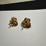 Signed Pastelli Rose Flower Gold Tone Vintage Clip On Clip Photo 9