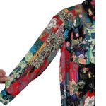Anthropologie NWT  Collage Patchwork Floral Button Up Satin Shirt Blouse Size XXS Photo 10