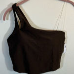 Old Navy ✨  Active Brown One Shoulder Tank Top Small NWT Photo 0