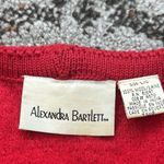 Vintage Alexandra Bartlett Wool Button Down Cardigan Sweater Red Large Photo 2