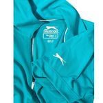 Slazenger NEW Womens Blue White Teal Short Sleeve Golf Polo Shirt Size S Stretch Photo 3