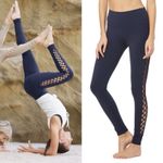 Alo Yoga ALO High Rise Interlace Leggings In Navy Blue Photo 1