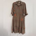 Fig and Flower. Floral Embroidered Brown Dress 💖🌸💐
*NEW WITH TAGS 🏷️ Tan Size L Photo 1