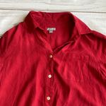 J.Jill 100% Silk Red Button Down Top Size S Photo 3