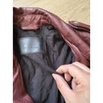 ALLSAINTS  Women’s Burgandy Lined Leather Jacket Gidley Biker Moto US Size 2 WARM Photo 4