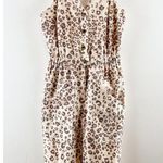 Anthropologie Current Air Sweetheart Neckline Piper Utility Jumpsuit Leopard Tan Photo 2